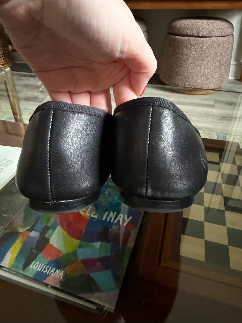 J CREW • black leather andie ballet flats - Picture 4 of 8